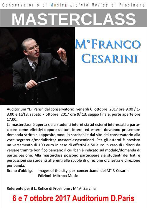 Masterclass in Conducting - Frosinone, Italy 6th and 7th October, 2017